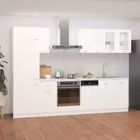 Virtuvės spintelių komplektas, Lyon, 8d., baltos spalvos