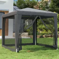 Proginė palapinė su 4 sienomis, antracito, 2,5x2,5m, HDPE