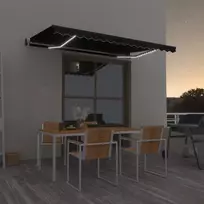 Automatinė markizė su LED/vėjo jutikliu, antracito, 450x350cm