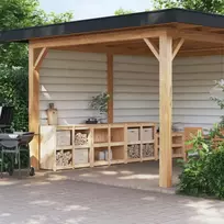 Lauko virtuvės spintelės, MEPPEL, 3vnt., pušies medienos masyvas