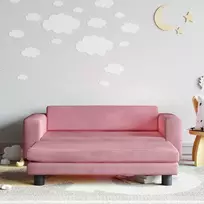 Vaikiška sofa su pakoja, rožinė, 100x50x30cm, aksomas