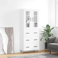 Komoda, baltos spalvos, 69,5x34x180cm, apdirbta mediena