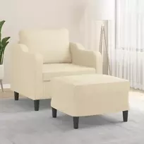 Krėslas su pakoja, kreminės spalvos, 60cm, audinys