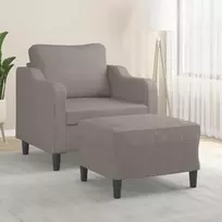 Krėslas su pakoja, taupe spalvos, 60cm, audinys