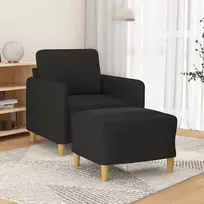Krėslas su pakoja, juodos spalvos, 60cm, audinys
