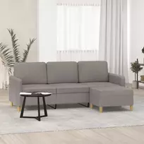 Trivietė sofa su pakoja, taupe spalvos, 180cm, audinys