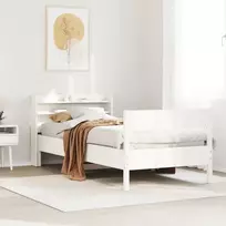 Lovos rėmas be čiužinio, baltas, 90x200cm, pušies masyvas