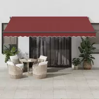 Automatinė ištraukiama markizė su LED, bordo spalvos, 450x350cm