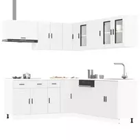 Virtuvinių spintelių komplektas, 11 dalių, Porto, balta