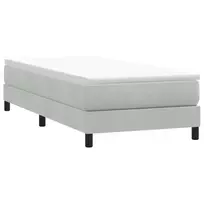 Box Spring Lova be čiužinio Šviesiai pilka 90x210 cm aksomas