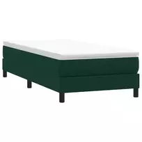 Box Spring Lova be čiužinio Tamsiai žalia 90x210 cm aksomas