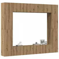 8 dalių sieninis televizoriaus spintelės komplektas Artisan Oak