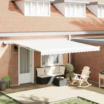 Ištraukiama markizė Balta 400 × 300 cm Audinys ir plienas