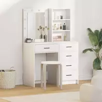 Makiažo stalas 2 pcs Balta 50 x 41 x 135 cm Apdirbta mediena