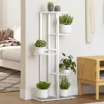 Stovas augalams, 5 lentynos, baltas, 43x22x98cm, metalas