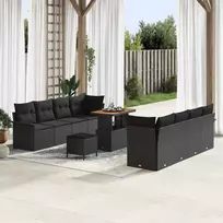 Sodo Sofų Rinkinys su pagalve su saugykla Juoda 90 x 55 x 71 cm
