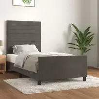 Lovos rėmas be čiužinio, tamsiai pilkas, 90x200cm, aksomas