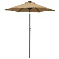 Sodo skėtis nuo saulės su LED, taupe, 200x211cm, aliuminis