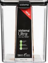 Birių produktų indas Sistema Tritan Ultra Square, 2.75 l, 15.4 cm x 14.2 cm, skaidri sp./juoda sp.