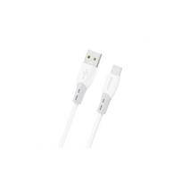 Kabelis L25ST 5A USB-A - USB-C Cable with Soft Silicone Braid 1 m White