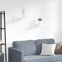 Pakabinamos lentynos, 2vnt., baltos, 23x23,5x3,8cm, MDF