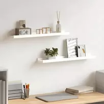 Lentynos nuotraukų rėmeliams, 2vnt., baltos, 60x9x3cm, MDF