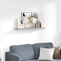 Pakabinama sieninė lentyna, betono pilka, 80x23,5x3,8cm, MDF