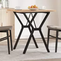 Valgomojo stalas, 70x70x75,5cm, pušis ir plieninis, Y formos rėmas