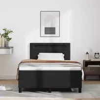 Kiemas lova su čiužiniu Juoda 120 x 200 cm Dirbtinė oda