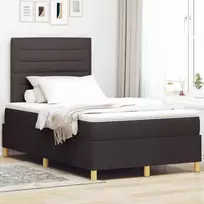 Kiemas lova su čiužiniu Tamsiai rudas 120 x 200 cm audinys