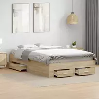 Lovos rėmas su stalčių Ruda 140 x 200 cm Apdirbta mediena