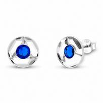 Sidabriniai auskarai „Astra (Capri Blue)“ su Swarovski® kristalais