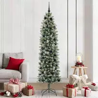 Dirbtinis lieknas Kalėdų medis su 300 LED Žalia ir balta 210 cm