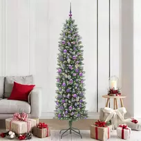 Dirbtinis lieknas Kalėdų medis su 300 LED Žalia ir balta 210 cm