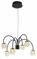 Sietynas kabinamas CristalRecord Fany 99-937-30-101, LED, 3000 °K, 6 x 5 W, skaidri sp./aukso sp. / juoda sp.