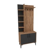 Drabužių kabykla su lentyna Kalune Design Julendor, 182.8 cm, antracito sp./pušies sp