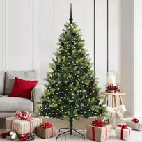 Dirbtinis sulankstomas Kalėdų medis su 300 LED Žalia 180 cm