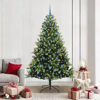 Dirbtinis sulankstomas Kalėdų medis su 300 LED Žalia 210 cm