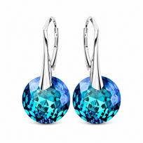 Sidabriniai auskarai „Marianne (Bermuda Blue)“ su Swarovski® kristalais