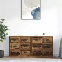 Šoninės lentynos 2 pcs Senovinis medis 70 x 35,5 x 67,5 cm