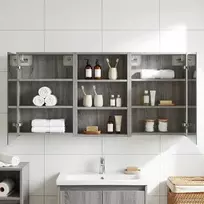 Vonios spintos komplektas su lentyna 3 pcs 126 x 16 x 62.5 cm