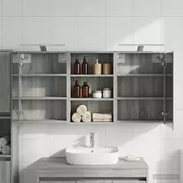 Vonios spintos komplektas su lentyna 3 pcs 126 x 16 x 62.5 cm