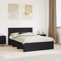 Lovos rėmas su galvūgalio Juoda 140 x 200 cm Apdirbta mediena