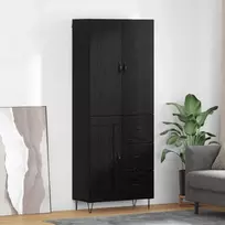 Aukštas spintelė su stalčių 2 pcs Juodas ąžuolas