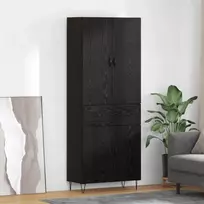 Aukštas spintelė su stalčių 2 pcs Juodas ąžuolas