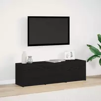 TV spintelė su LED su stalčių Juodas Ąžuolas 140 x 34 x 40 cm