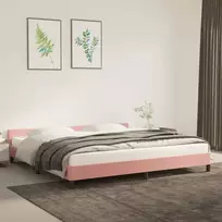 lovos rėmas su galvūgaliu be čiužinio rožinis 200x200cm aksomas