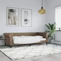Sofa, kapučino spalvos, 80x200cm, dirbtinė oda