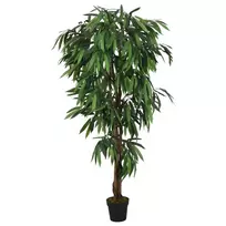 Dirbtinis mango medis, žalios spalvos, 150cm, 600 lapų