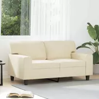 Dvivietė sofa, kreminės spalvos, 120cm, dirbtinė oda